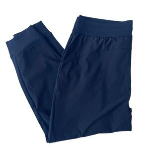 Athleta Black Nylon Jogger Pants Ahletic Side Zipper Pockets Woman's Size 22